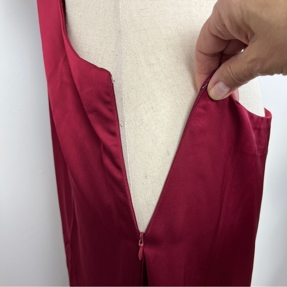 Jason Wu Alexandria Satin Midriff Cutout Midi Dress. Red. Medium. #591. NWOT - Picture 10 of 13